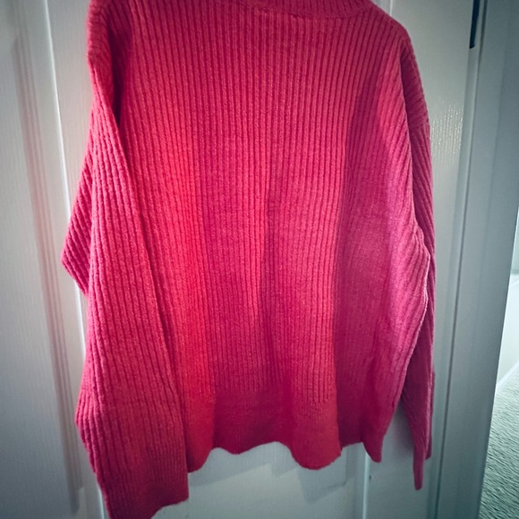 BiBi Ribbed Henley Button Top - Rose - Picture 3 of 5